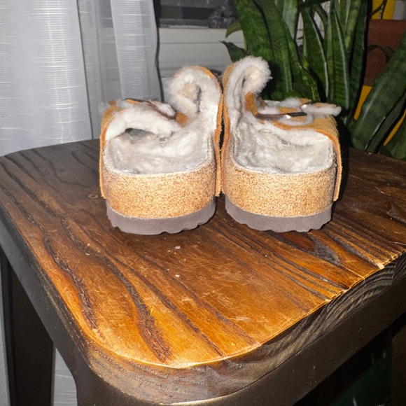 Birkenstock Arizona Shearling Lined Suede Sandals Women's Amber Comfort‎ 8.5 - Picture 5 of 6